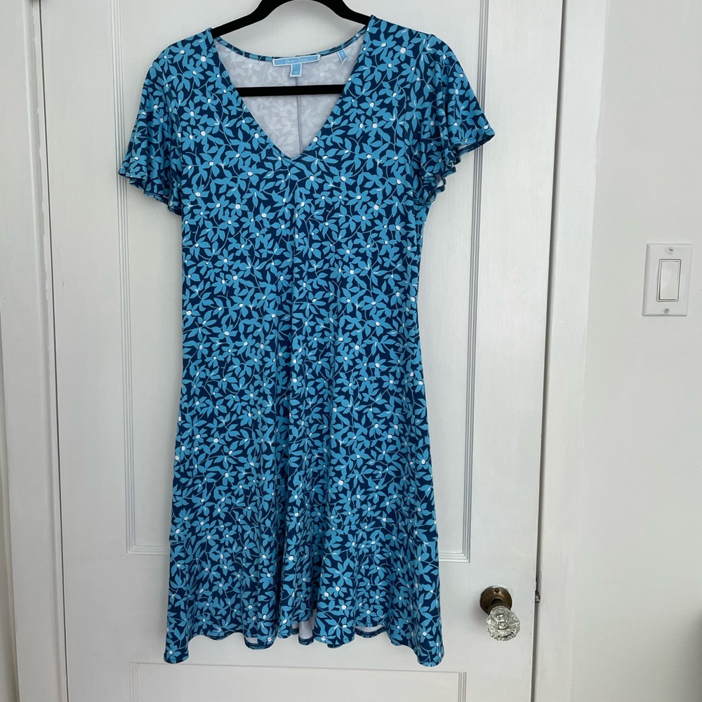 Draper James Blue Flutter Sleeve Sundress
